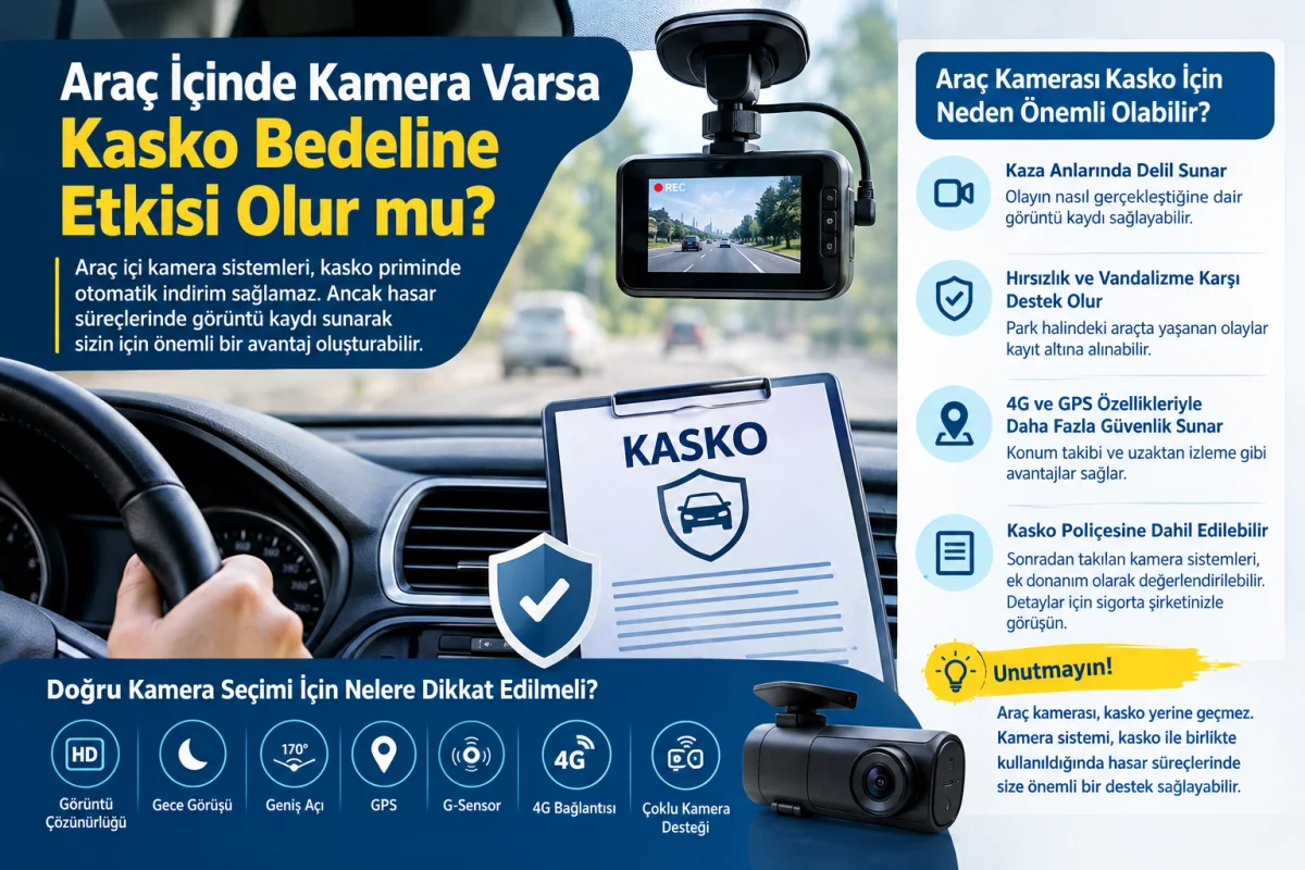 Araç İçinde Kamera Varsa Kasko Bedeline Etkisi Olur mu?