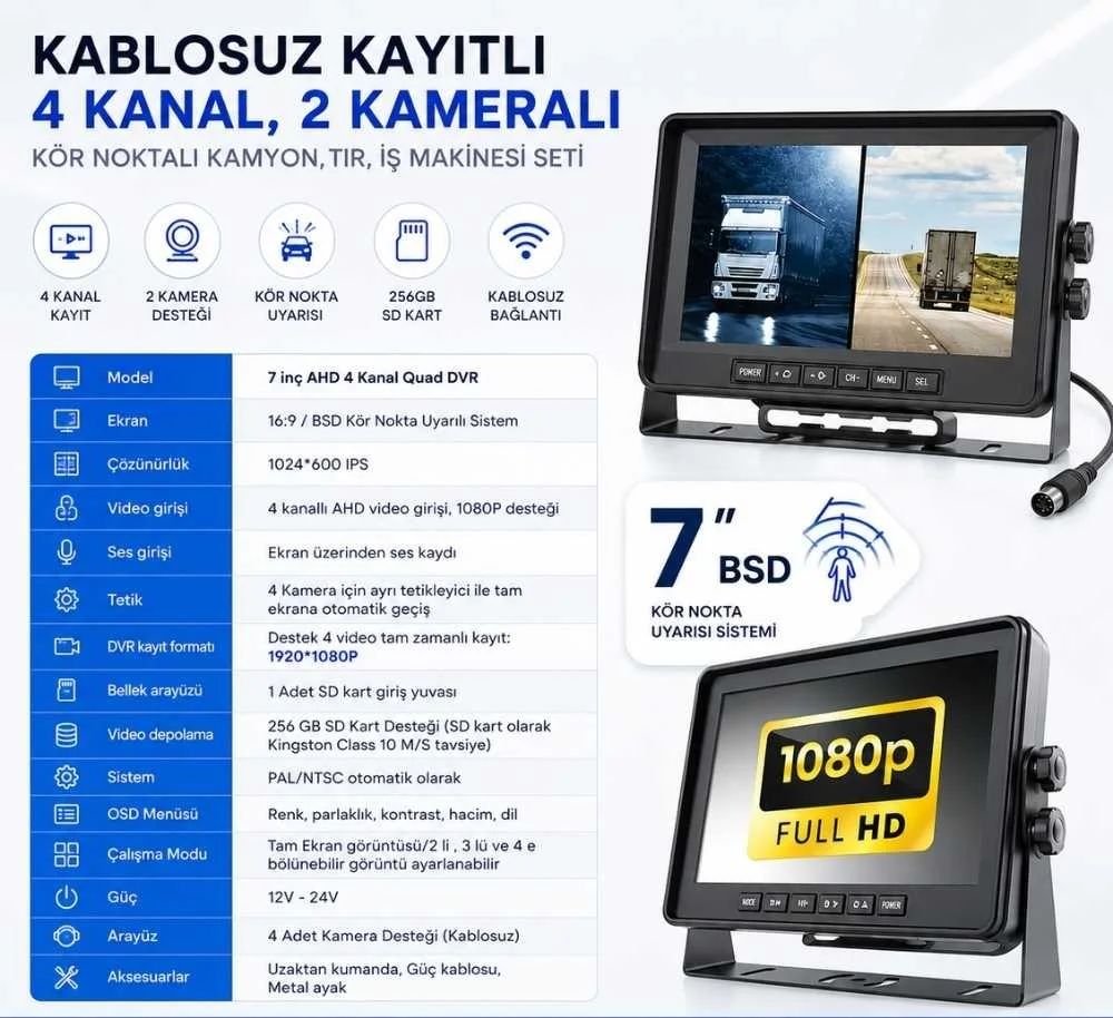 Kablosuz 2 Kameralı Set