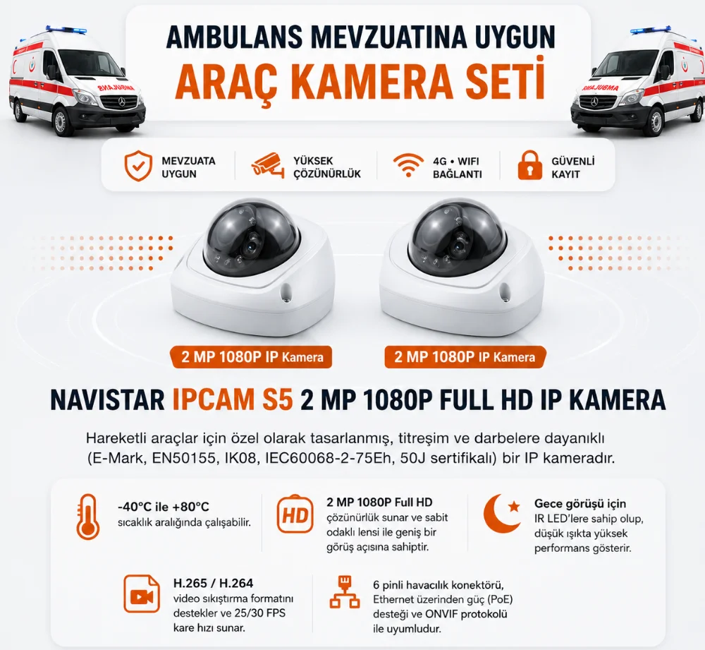 Ambulans Kamera Sistemi MNVR S9 4G GPS