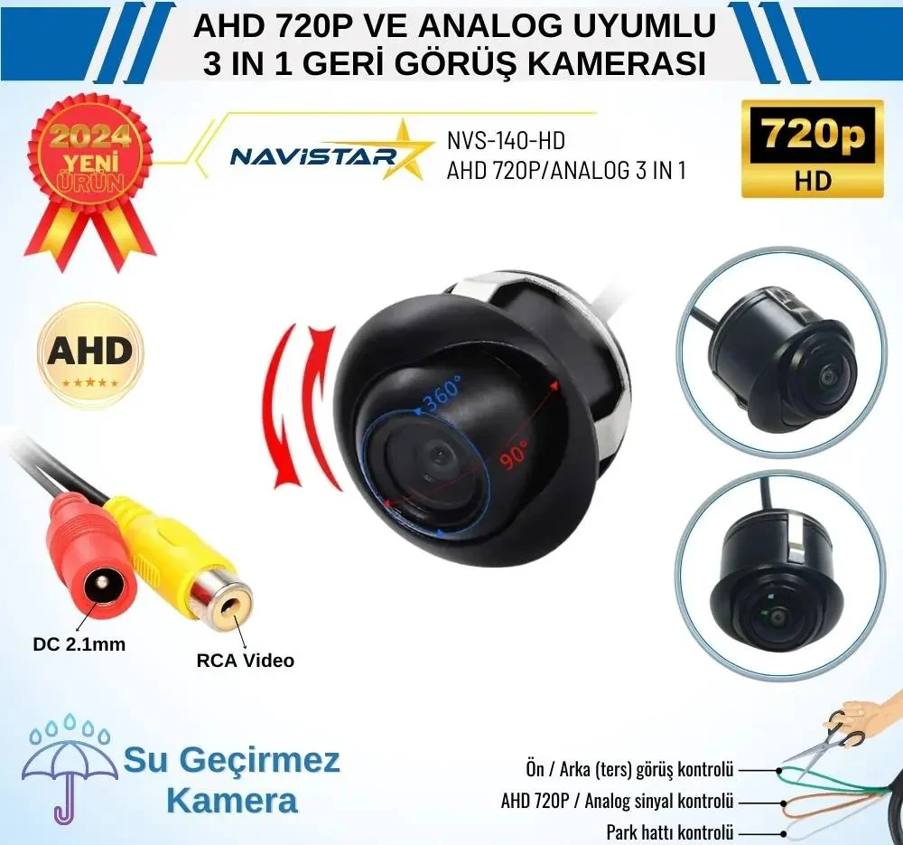 Analog Pal Çevrilebilir Geri Görüş Kamerası