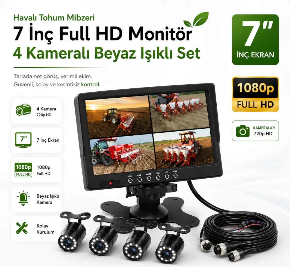 Mibzer Tohum 4 Kameralı Set AHD Işıklı Kameralı Tak Kullan Set