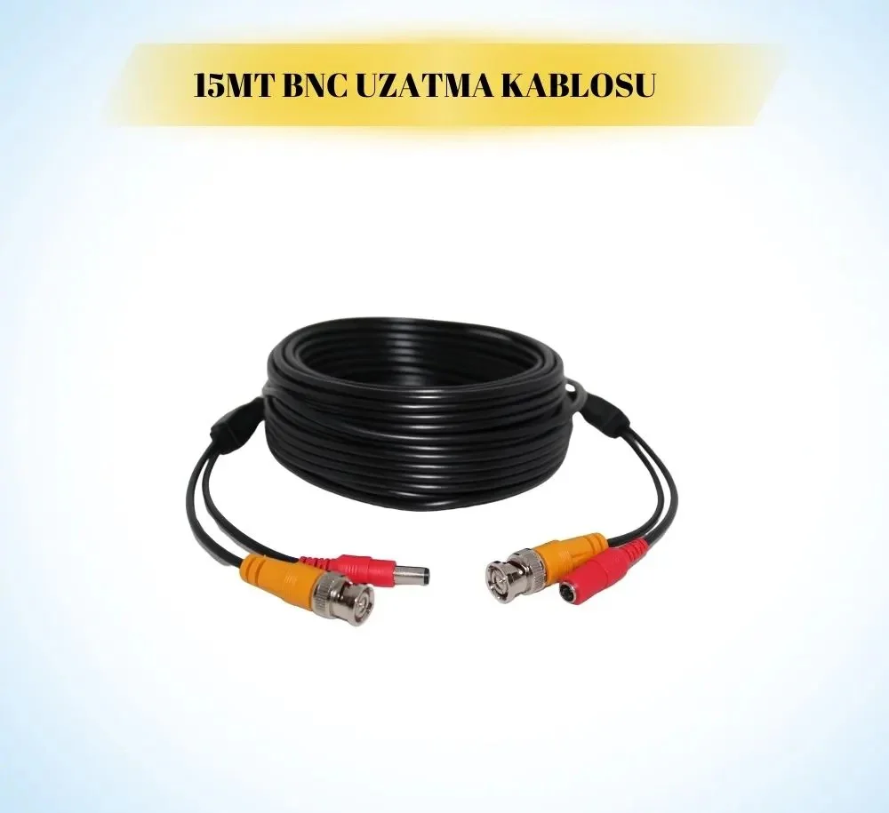 Bnc Girişli Uzatma Kablosu 15 Metre